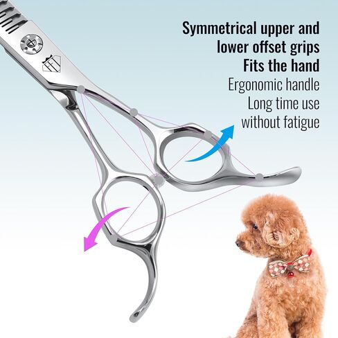 Professional Curved Thinning Scissors for Dog Grooming, 30-Degree Curvature, Japanese 440C for Trimming Dogs Cats and Other Pets face and paws (Curved Natural) in Kuwait