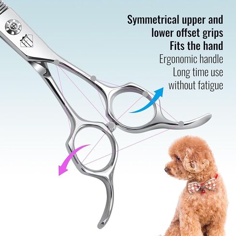 Professional Curved Thinning Scissors for Dog Grooming, 30-Degree Curvature, Japanese 440C for Trimming Dogs Cats and Other Pets face and paws (Curved Natural) in Kuwait