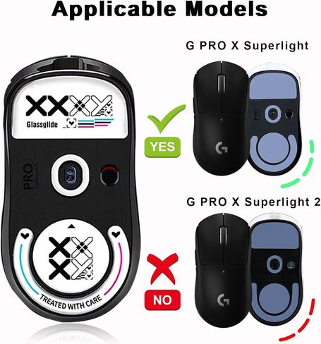 Mouse Glass Skates Feet - Super Smooth Polished Surface Mouse Feet/Skates Made with Ultra Strong Flawless Glass，Ultra-Smooth and Durable for G Pro X Superlight1 in Saudi Arabia