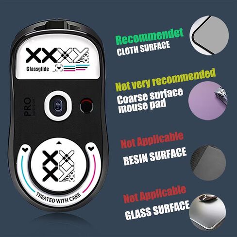 Mouse Glass Skates Feet - Super Smooth Polished Surface Mouse Feet/Skates Made with Ultra Strong Flawless Glass，Ultra-Smooth and Durable for G Pro X Superlight1 in Saudi Arabia