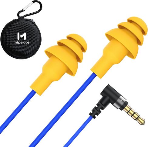 MIPEACE Work Earbuds Headphones, Ear Plug Headphones for Work-Noise isolating Earbuds Earphones for Industrial Safety Construction(Blue) in Saudi Arabia