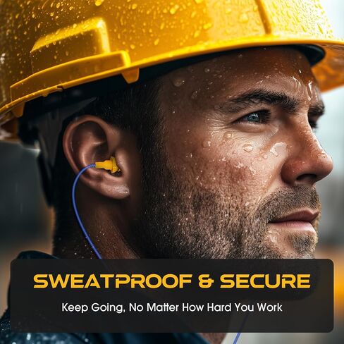 MIPEACE Wired Ear Protection Headphones, Ear Plug Headphones for Work-Safety Work Earbuds for Mowing Construction Industry in Kuwait