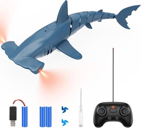 Remote Control Shark Toys High Simulation, Summer Water Toys for Kids, Ideal Gifts for Boys Ages 6+, Party Fun Games for Pool & Bath (Blue) in Saudi Arabia