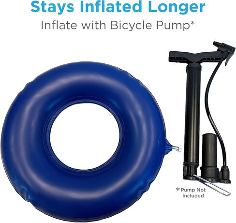 NOVA Inflatable Ring Seat Cushion, Inflatable Donut Cushion for Pressure Relief, Postpartum, BBL & Bedsore Recovery – Durable Rubber, Easy to Inflate/Deflate, Easy to Clean Blue, Bicycle Pump Required in Saudi Arabia