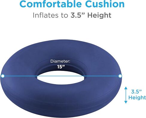 NOVA Inflatable Ring Seat Cushion, Inflatable Donut Cushion for Pressure Relief, Postpartum, BBL & Bedsore Recovery – Durable Rubber, Easy to Inflate/Deflate, Easy to Clean Blue, Bicycle Pump Required in Saudi Arabia