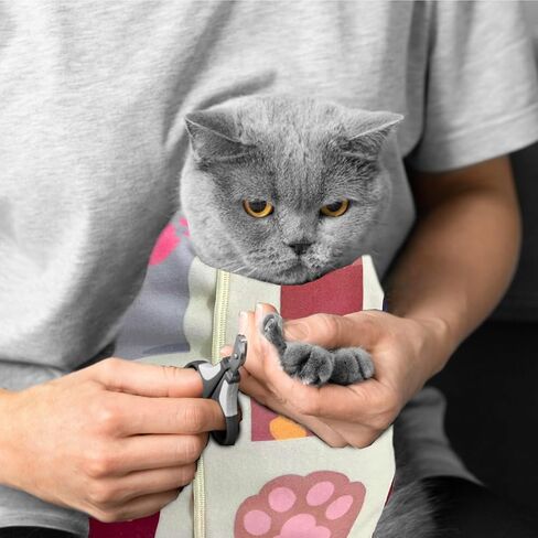 Cat Grooming Wrap Cat Wrap for Cutting Nails Cat Restraint for Nail Clipping to Anti-Runaway/Scratch/Bitten Self-Adherent Soft Cat Swaddle Wrap for Calming & Holding Cat in Kuwait