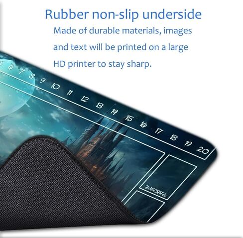 Playmats Compatible Lorcana Size 24x14 Inches TCG Gaming Mat 44, Non-Slip Rubber with Zones Play Mat and Free Storage Bag (DIS44-zone1, 24 x 14 in) in Kuwait