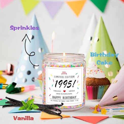 Homsolver 18th Birthday Gifts for Girls Boys, Birthday Candles Gifts for 18 Year Old Girls Boys, Your Childhood Has Expired Handmade Candles (Vanilla Birthday Cake Scent with Sprinkles) in Saudi Arabia