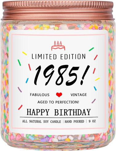 Homsolver 18th Birthday Gifts for Girls Boys, Birthday Candles Gifts for 18 Year Old Girls Boys, Your Childhood Has Expired Handmade Candles (Vanilla Birthday Cake Scent with Sprinkles) in Saudi Arabia