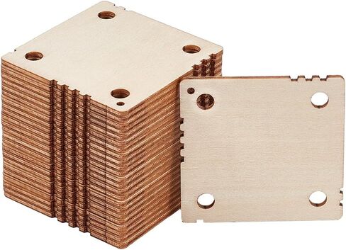 Benecreat 24 PCS Square Weaving Card ، 1.8 × 1.8 بوصة 4 ثقوب تلوح في الأفق أدوات النسيج المصنوعة يدويًا لتلوح في الأفق لوازم اللوحات اللوحية النسيج ، اللواز in Kuwait