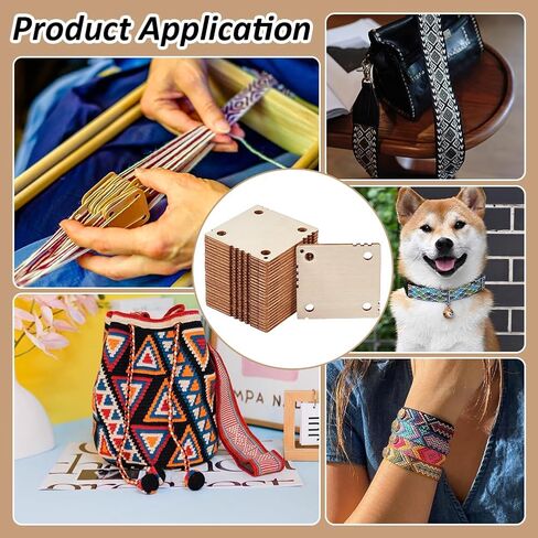 Benecreat 24 PCS Square Weaving Card ، 1.8 × 1.8 بوصة 4 ثقوب تلوح في الأفق أدوات النسيج المصنوعة يدويًا لتلوح في الأفق لوازم اللوحات اللوحية النسيج ، اللواز in Kuwait