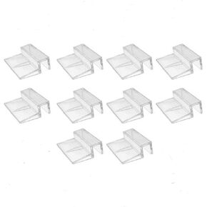 esowemsn 10pcs 12mm Clear Acrylic Aquarium Glass Cover Clip Aquarium Lid Clips Clamp Fish Tank Cover Holder Acrylic Support Holder Best for Aquarium Fish Tank