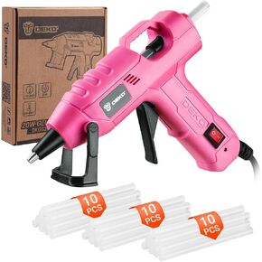 MINI Hot Glue Gun Kit ： Dekopro 20watt Temp Glue Guns Tool مع حبل 55 بوصة ، وتشمل 30 عصا غراء لحرف Glue Gun Diy ، فن المدرسة ، إصلاح المنزل السريع (رمادي)
