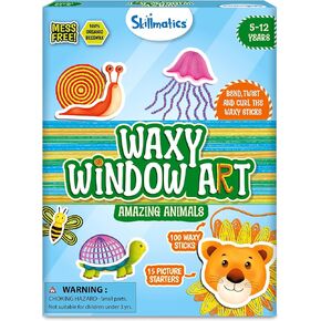 فن النافذة Waxy Skillmatics - 100 شمع العصي لمتعة DIY خالية من الفوضى ، قابلة لإعادة الاستخدام 100 ٪ من شمع العسل الحرف ، هدايا سفر ودية ، إبداعية للفتيات والفتيان الذين تتراوح أعمارهم بين 5 ، 6 ، 7 ، 8 ، 9 ، 10 ، 11 ، 12