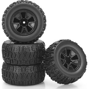 12mm Hex Hub RC Wheels and Tires, daitoku 1/14 Off-Road RC Tires RC Car Accessories Wheels for MJX H14BM and 14210