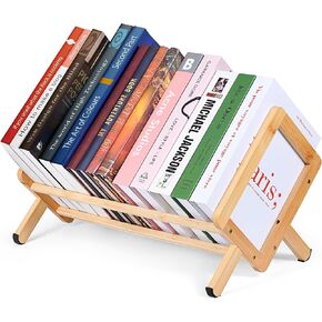Bamboo Desktop Bookshelf ، Retro Desk Bookshelfreshel منظم ، مكتبة الكتب الطاولة ، رفوف هولدر مجلة كبيرة للمكتب المنزلي ، وضع خزانة الكتب لمجلات الكتب ملفات رسائل ملفات CDS ، أصفر ،