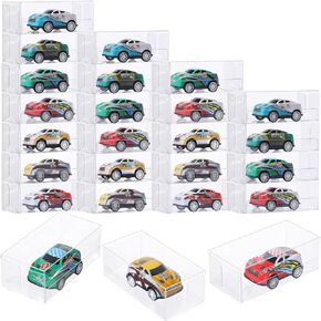 yexiya 200 pcs 1/64 حالة عرض للسيارة النموذجية ، 0.35 مم صافي شاشة شاشة الصافي السميكة واقي مربع علبة مربع لحالة الإجراءات المقتنيات المقيمين 1/64 ، 3.2 × 1.2 × 1.6 بوصة