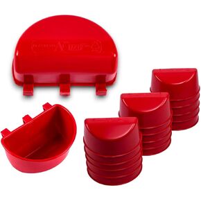 تغذية قفص قفص بلاستيكية نصفها شكل الأزرق ، 20 PZ + 4 مجاني. الدجاج ، الحمام ، الطيور ، الأرنب ، الهامستر ، خنزير غينيا ، حيوانات أليفة صغيرة. مع الشماعات