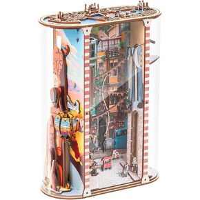 مجموعات DIY BookNook للبالغين Wooden Book Nook Miniature House Kit - ثلاثية الأبعاد للأجهزة الكتب الحرف اليدوية مع المناظر الطبيعية التركية ، ديكور المنزل السحري للبالغين للبالغين