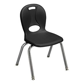 Learniture LNT-114-CSW-So-BK Series Series Series School for Classroom ، 14 "ارتفاع المقعد ، الأسود ، حزمة 4