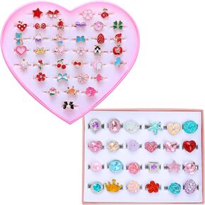 36pcs فتاة صغيرة فتاة جوهرة E 24pcs فتاة صغيرة الحلقات الجوهرة ب