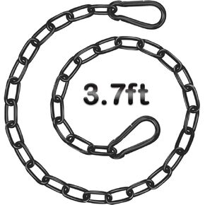 Hanging Swing Chain 39in, 2 Pack Porch Swing Chain 600LB Capacity, Swing Chain Extension, Hammock Chair Hanging Kit with 4 Carabiners, Hammock Hardware Kit (2 Pack, Black)
