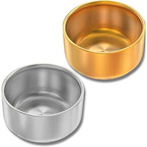 Paper Clip Holder & Organizer - 2-Pack Metal Desk Bowls for Office Accessories, Holds Binder Clips, Paper Clips & Small Parts | Space-Saving Desktop Organizer (Gold)