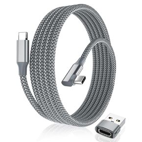 Elebase USB C to C 100W Charging Cable 10FT with USB-A Adapter,Type-C PD Fast Charger Cord for Car iPhone 16 15 Pro Max Plus,Airpods 4th,MacBook Mac,iPad 10 10th Air 4 5 6,Galaxy S24 S23,Right-Angled