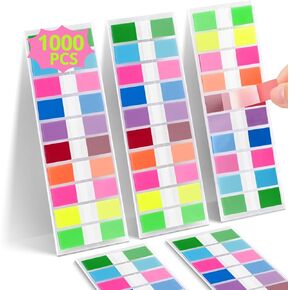 Transparent Sticky Note Tabs, 1000Pcs, 50 Pads, Bright Pop Up Index Tabs, Page Flags, Sticky Tabs, Repositionable Book Flags Strip, Ideal for Office, Study, and Daily Life Organization