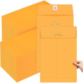 100 Pcs 5 x 7.5 Manilla Envelopes Kraft Catalog with Clasp Closure & Gummed Seal 28lb Kraft Paper Heavyweight Paper Envelopes for Mailing Storing Document Office School Business Home