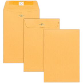 6x9 Clasp Envelopes – 500 Pack Brown Kraft Catalog Envelopes with Clasp Closure & Gummed Seal – 28lb Heavyweight Paper Mailing Manila Envelopes for Home, Office, Business, Legal, or School
