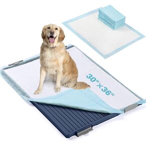 TIMINGILA Puppy Pads& Holder Set, 20-Count 30"x36" Super Absorbent Disposable Pads – Ideal for Pet Potty Trays, Extra Large Leak-Proof Design for Puppies, Dogs, and All Breeds