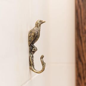 Raven Brass Hanger Holders Storage Racks. Handcraft Hooks for hanging Coats Towels Keys Hats Purse Backpacks. Unique design gift