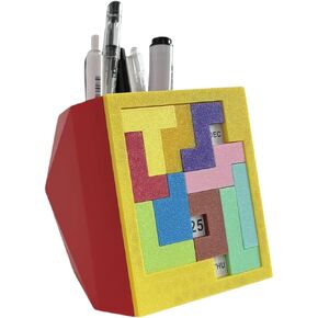 Infmetry Calendar Guzzle Pen Holder-Day A New Challenge-Desk Pencil Higds for البالغين طالب زميل في العمل (Red)