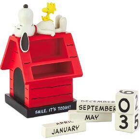 Hallmark Peanuts Charlie Brown and Snoopy Perpetual Calendar (Retro TV Set Antenna) Gift for Grads, Coworker, Fans