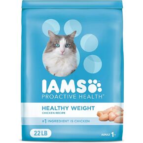 IAMS استباقية صحة الصحة وزن بصحة جيدة نكهة دجاج قطة جافة ، 22 رطل.