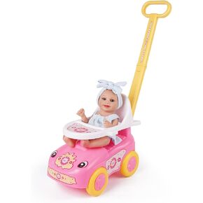 Babeside Doll Associory Stroller Baby Doll Stroller مخصصة للدمى الصغيرة من 12 إلى 15 بوصة ، ودمية نقل الدمية ، وهي مناسبة جدًا للعب التظاهر بالأطفال ، للدمى الصغيرة والوردي والأصفر （دمية صغيرة غير مشمولة）