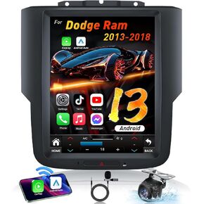 8 Core 4GB+64GB Car Stereo Radio for Dodge Ram 2013-2018 :10.4" HD Touchscreen Radio Head Unit Replacement CarPlay & Android Auto Bluetooth GPS Navigation DSP Mirror Link Backup Camera 5G WiFi