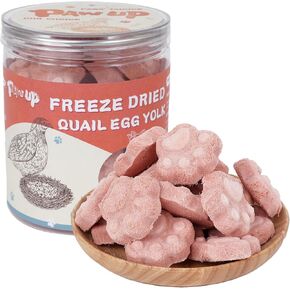 Freeze Dried Cat & Dog Treats, Natural Quail Egg Yolk, Rich in Antioxidants Cranberry Added, High-Protein Pet Snacks for Coat & Urinary Health, 3.5 oz