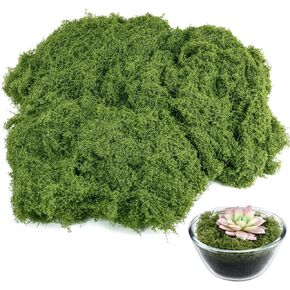 Draupnir Fake Green Moss for Potted Plants, 5.3OZ Moss Decor Artificial Faux Moss for Crafts Preserved Moss for DIY Decorative Moss Table Centerpieces Decor Fairy Garden Floral Wedding (150g)