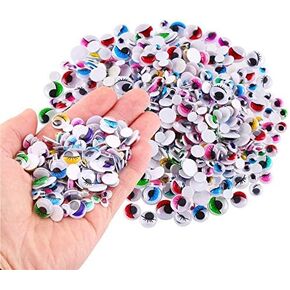 Ccinee 1000 قطعة ألوان مختلطة عيون عيون ذاتية لاصق googly مع إكسسوارات رمش DIY Scrapbooking