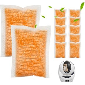 14 PCS Cat Box Box Box Reclistlizer تعبئة مواءمة مع الرائحة الخشن/الروبوت القمامة 3 الملحقات/تصفية القمامة 4 مرشح ، يزيل الروائح ، مزيل الرائحة في صندوق القمامة (نكهة الخوخ)