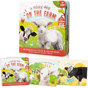 Fun Touch and Feel Sound Book for Babies and Toddlers - Interactive Sensory Book with Animal Noises for 1-3 Year Olds - The Perfect Sound Book Toy for Baby Showers & Newborn/Infant Gift 12-18 Months