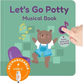 Cali's Books Let's Go Potty Rechargeable Interactive Potty Training Book for Baby & Toddlers, with 6 Potty Training Songs, Musical Book for 1 Year Old, Fun Learning Experience
