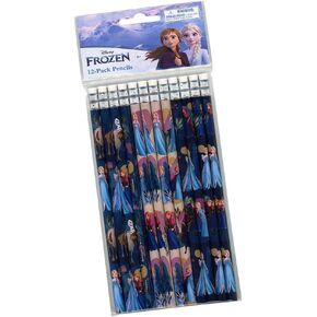 Disney Frozen Character Pencil Set - Kids Writing Pencils with Erasers - Party Pack - Variety Assortment Pack of 12