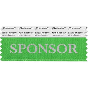 Icebreaker Corporate Badge Ribbons with Adhesive, 4" x 1-5/8", 100pk, Nametags 4" or Wider, (10 Titles, 10 per Title), for Events, Meetings, Trade Shows