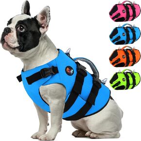 Dogcheer Dog Harness Life Jacket, High Buoyancy Neoprene Dog Life Vest for Swimming Boating, Adjustable Puppy Swim Vest Reflective Pet Float Vest for Small Medium Large Dogs - Green, XL