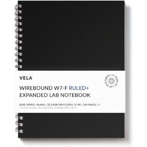 Advanced W7-F Uperted Wirebound Lab دفتر ، 9.25 × 11.75 بوصة (23.5 × 30 سم) ، 144 صفحة ، حلقة مزدوجة الأسلاك ، ورقة ثقيلة 70 رطل (حزمة واحدة ، محكم+)