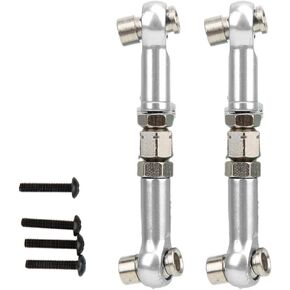 قضيب توصيل DILWE RC Servo ، 2pcs الأمامي الخلفي رابط رابط قضيب متوافق مع HPI RS4 Sport 3 1/10 RC Car ، RC الأمامية الخلفية التوجيه Servo Link RC (Silver)