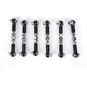 6pcs RC قابلة للتعديل روابط servo مجموعة رود ملائمة لـ HSP/Redcat ZD Racing/HPI/LRP/WLTOYS ، 1/12 & 1/10 DRIFT CAR TRACK (Black)